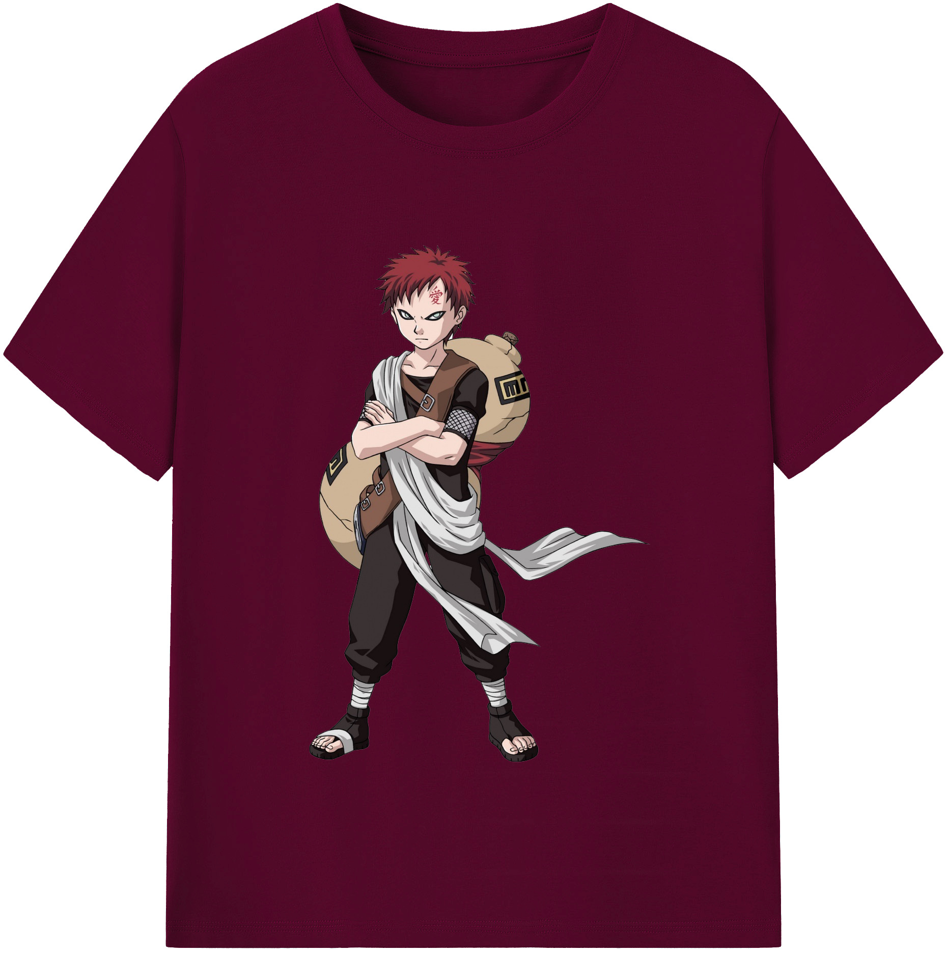 （画像用） NARUTO -ナルト- ガアラ Gaara レディースカジュアルプリントTシャツ（綿100％）